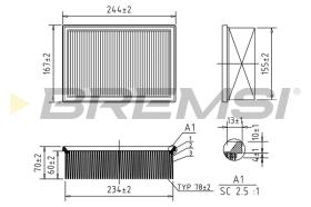 BREMSI FA1148 - FILTRO DE AIRE PEUGEOT, CITROEN