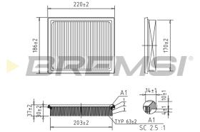 BREMSI FA1165 - FILTRO DE AIRE TOYOTA, LEXUS