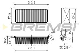 BREMSI FA1187 - FILTRO DE AIRE SMART, MITSUBISHI