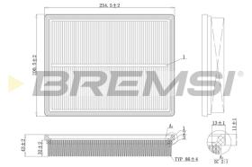 BREMSI FA1188 - FILTRO DE AIRE KIA