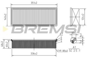 BREMSI FA1236 - FILTRO DE AIRE PEUGEOT, CITROEN