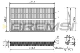 BREMSI FA1245 - FILTRO DE AIRE MERCEDES-BENZ