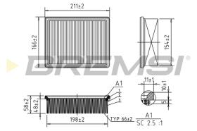 BREMSI FA1249 - FILTRO DE AIRE OPEL