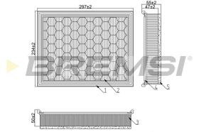 BREMSI FA1274 - FILTRO DE AIRE CADILLAC, SAAB