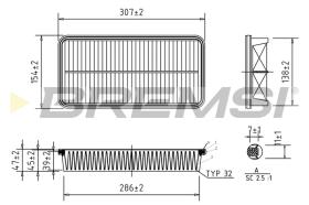 BREMSI FA1351 - FILTRO DE AIRE TOYOTA, LEXUS, PONTIAC