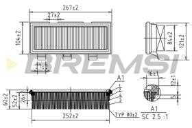 BREMSI FA1352 - FILTRO DE AIRE RENAULT