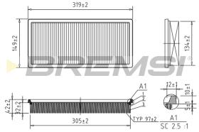 BREMSI FA1362 - FILTRO DE AIRE FIAT, ALFA ROMEO