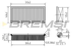 BREMSI FA1369 - FILTRO DE AIRE VOLVO