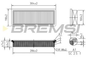 BREMSI FA1377 - FILTRO DE AIRE FIAT, INNOCENTI