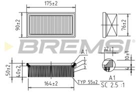 BREMSI FA1388 - FILTRO DE AIRE FIAT, LANCIA, AUTOBIANCHI