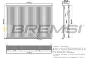 BREMSI FA1574 - FILTRO DE AIRE RENAULT, NISSAN, OPEL