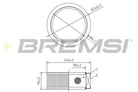 BREMSI FA1586 - FILTRO DE AIRE FORD, METROCAB