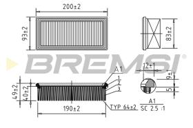 BREMSI FA1594 - FILTRO DE AIRE VW