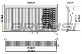 BREMSI FA1595 - FILTRO DE AIRE VW, AUDI, PLYMOUTH, DODGE