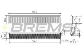 BREMSI FA1603 - FILTRO DE AIRE MERCEDES-BENZ