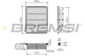 BREMSI FA1604 - FILTRO DE AIRE FORD, MAZDA, MITSUBISHI