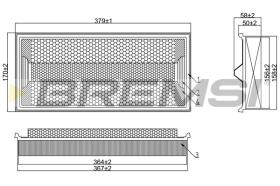 BREMSI FA1611 - FILTRO DE AIRE MERCEDES-BENZ, SSANGYONG