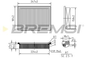 BREMSI FA1618 - FILTRO DE AIRE FIAT