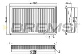 BREMSI FA1619 - FILTRO DE AIRE HYUNDAI