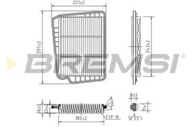 BREMSI FA1621 - FILTRO DE AIRE CHEVROLET, DAEWOO