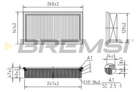 BREMSI FA1622 - FILTRO DE AIRE SEAT