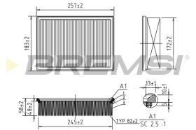 BREMSI FA1645 - FILTRO DE AIRE FORD