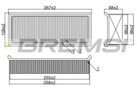 BREMSI FA1660 - FILTRO DE AIRE MG, ROVER