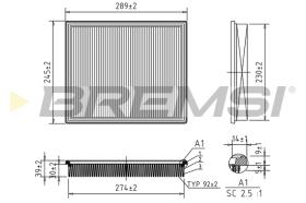 BREMSI FA1673 - FILTRO DE AIRE NISSAN, JEEP