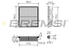 BREMSI FA1676 - FILTRO DE AIRE HONDA