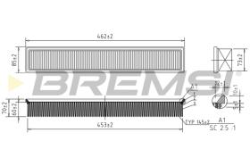 BREMSI FA1696 - FILTRO DE AIRE MERCEDES-BENZ