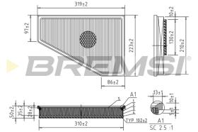 BREMSI FA1698 - FILTRO DE AIRE CHRYSLER