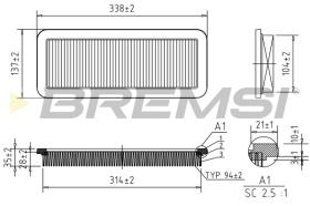 BREMSI FA1993 - FILTRO DE AIRE MAZDA