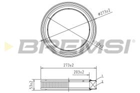 BREMSI FA2003 - FILTRO DE AIRE OPEL, TOYOTA