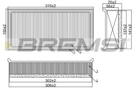 BREMSI FA2005 - FILTRO DE AIRE TOYOTA