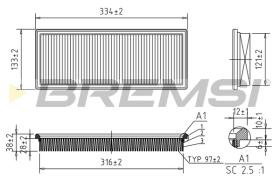 BREMSI FA2031 - FILTRO DE AIRE OPEL, TALBOT