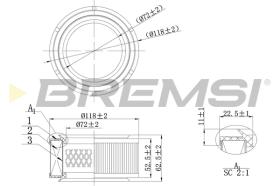 BREMSI FA2033 - FILTRO DE AIRE CITROEN