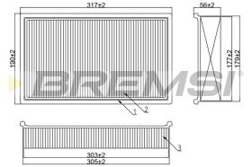 BREMSI FA2042 - FILTRO DE AIRE MERCEDES-BENZ