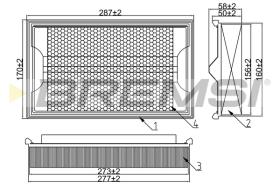 BREMSI FA2049 - FILTRO DE AIRE MERCEDES-BENZ, SSANGYONG