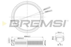 BREMSI FA2081 - FILTRO DE AIRE FORD