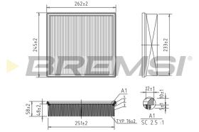 BREMSI FA2090 - FILTRO DE AIRE OPEL