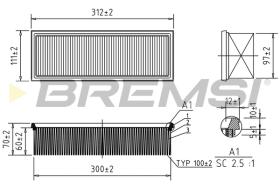 BREMSI FA2092 - FILTRO DE AIRE PEUGEOT, CITROEN