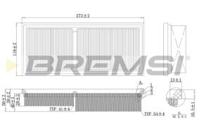 BREMSI FA2096 - FILTRO DE AIRE MERCEDES-BENZ, CHRYSLER