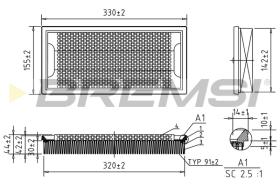 BREMSI FA2102 - FILTRO DE AIRE MERCEDES-BENZ, ISDERA