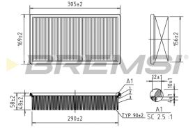 BREMSI FA2103 - FILTRO DE AIRE MERCEDES-BENZ