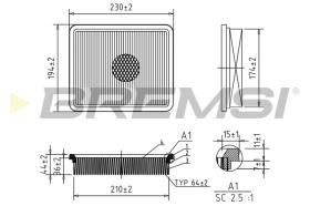 BREMSI FA2146 - FILTRO DE AIRE MAZDA