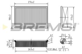 BREMSI FA2154 - FILTRO DE AIRE VW, SKODA, SEAT