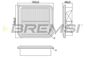 BREMSI FA2204 - FILTRO DE AIRE TOYOTA