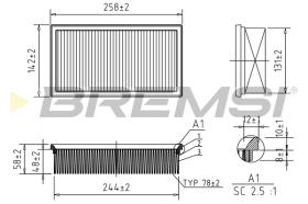 BREMSI FA2207 - FILTRO DE AIRE FORD