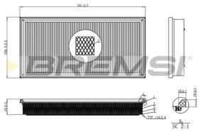 BREMSI FA2249 - FILTRO DE AIRE VOLVO, JEEP