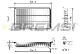 BREMSI FA2275 - FILTRO DE AIRE TOYOTA, LEXUS